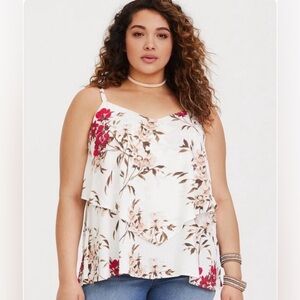 Torrid Sophie Cottagecore Floral Romantic Double Layer Fairy Swing Cami Size 2X